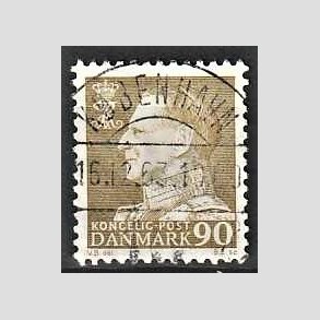 FRIMRKER DANMARK | 1961-62 - AFA 401 - Fr. IX 90 re olivgrn - Lux Stemplet Kbenhavn