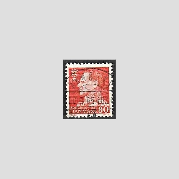 FRIMRKER DANMARK | 1961-62 - AFA 400 - Fr. IX 80 re orangegul - Pragt Stemplet Randers