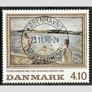 FRIMRKER DANMARK | 1988 - AFA 921 - Peter Hansen - 4,10 Kr. flerfarvet - Pragt Stemplet 
