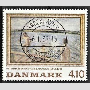 FRIMRKER DANMARK | 1988 - AFA 921 - Peter Hansen - 4,10 Kr. flerfarvet - Pragt Stemplet 