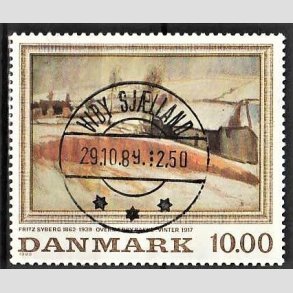 FRIMRKER DANMARK | 1988 - AFA 922 - Fritz Syberg - 10,00 Kr. flerfarvet - Pragt Stemplet Viby Sjlland