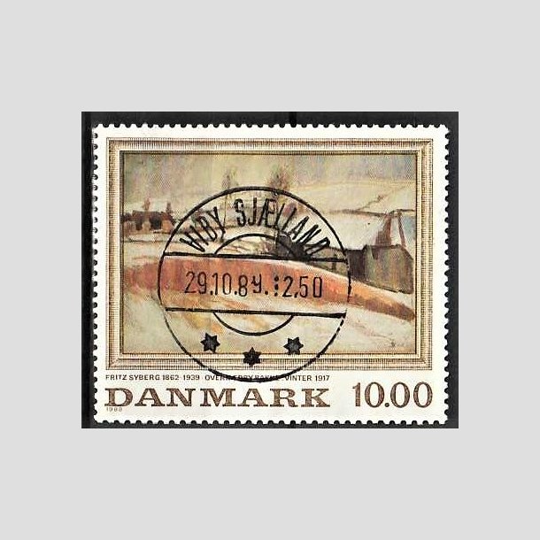 FRIMRKER DANMARK | 1988 - AFA 922 - Fritz Syberg - 10,00 Kr. flerfarvet - Pragt Stemplet Viby Sjlland