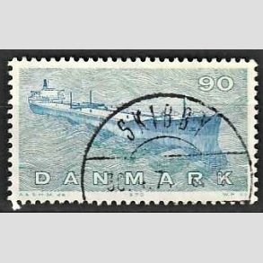 FRIM�RKER DANMARK | 1970 - AFA 506 - Dansk Skibsfart - 90 �re bl�gr�n/bl� - Pragt Stemplet Skibby