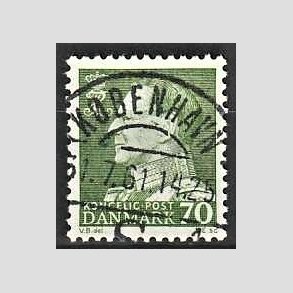 FRIMRKER DANMARK | 1961-62 - AFA 399 - Fr. IX 70 re mrkgrn - Pragt Stemplet Kbenhavn