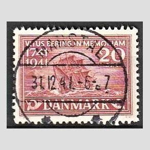 FRIM�RKER DANMARK | 1941 - AFA 271 - Vitus Bering 20 �re r�d - Lux Stemplet Marstal