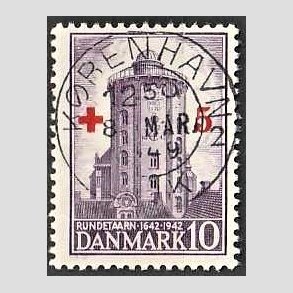 FRIMRKER DANMARK | 1944 - AFA 283 - Rde Kors provisorium - + 5/ 10 re violet - Pragt Stemplet