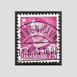 FRIMRKER DANMARK | 1948-50 - AFA 314 - Fr. IX 75 re rdlilla - Lux Stemplet Kbenhavn