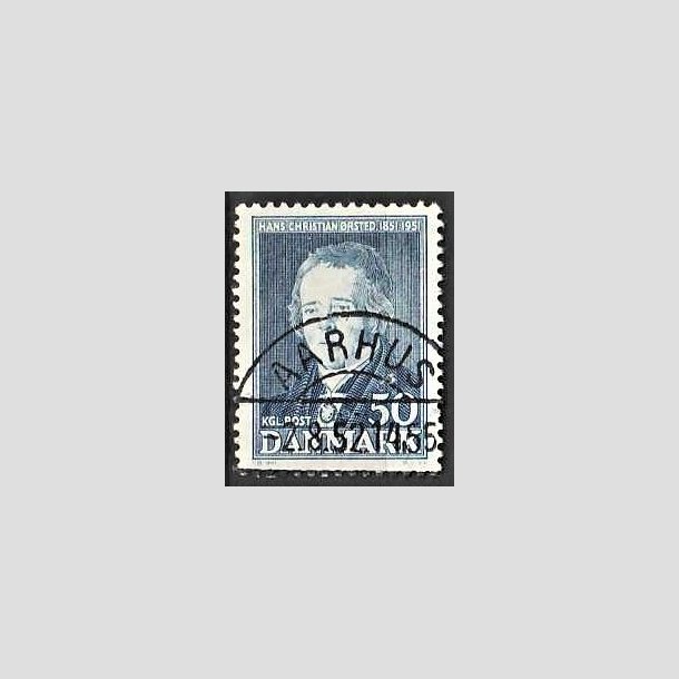 FRIMRKER DANMARK | 1951 - AFA 330 - Hans Christian rsted - 50 re bl - Lux Stemplet Aarhus