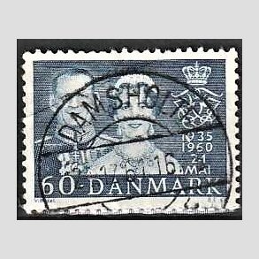 FRIM�RKER DANMARK | 1960 - AFA 385 - S�lvbryllup - 60 �re bl� - Lux Stemplet Damsholte