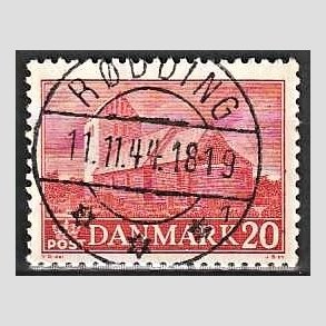 FRIM�RKER DANMARK | 1944 - AFA 287 - Landsbykirker - 20 �re r�d - Pragt Stemplet R�dding