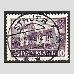 FRIM�RKER DANMARK | 1944 - AFA 285 - Landsbykirker - 10 �re violet - Pragt Stemplet Struer