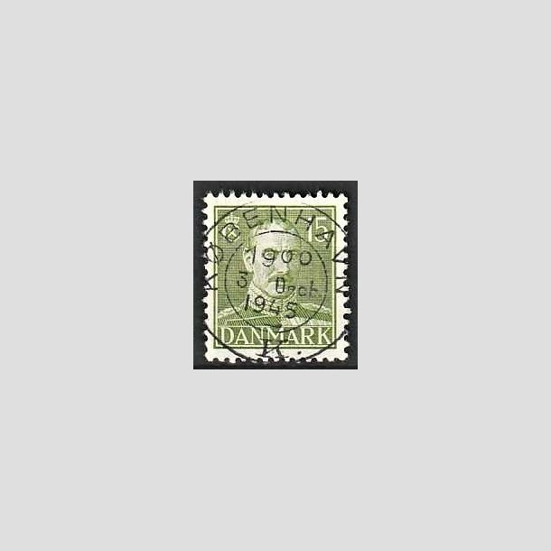 FRIMRKER DANMARK | 1942-44 - AFA 275 - Chr. X 15 re grn - Lux Stemplet 