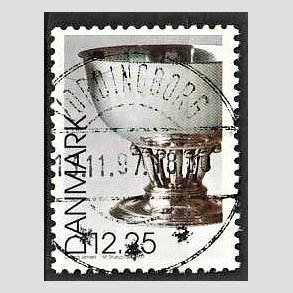 FRIM�RKER DANMARK | 1997 - AFA 1163 - Dansk design - 12,25 Kr. Georg Jensen s�lvsk�l flerfarvet - Pragt Stemplet Vordingborg