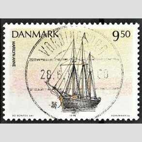 FRIM�RKER DANMARK | 1993 - AFA 1048 - Sejlskibe - 9,50 Kr. flerfarvet - Pragt Stemplet Vordingborg