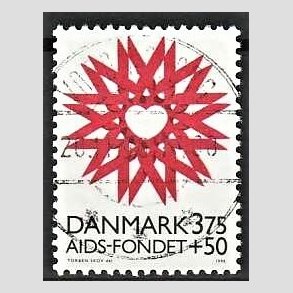 FRIMRKER DANMARK | 1996 - AFA 1130 - AIDS-Fondet - 3,75 Kr. + 50 re rd/sort - Pragt Stemplet Vordingborg