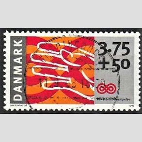 FRIMRKER DANMARK | 1998 - AFA 1186 - Krftens Bekmpelse - 3,75 Kr. + 50 re  flerfarvet - Pragt Stemplet Vordingborg