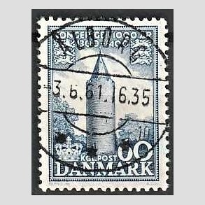 FRIM�RKER DANMARK | 1953-56 - AFA 350 - Kongeriget 1000 �r - 60 �re bl� - Pragt Stemplet �lborg