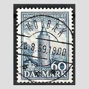 FRIMRKER DANMARK | 1953-56 - AFA 350 - Kongeriget 1000 r - 60 re bl - Pragt Stemplet Holbk