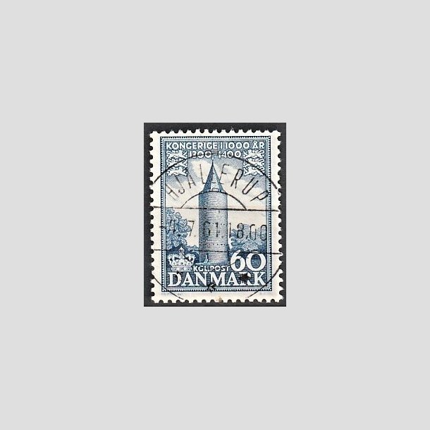 FRIMRKER DANMARK | 1953-56 - AFA 350 - Kongeriget 1000 r - 60 re bl - Pragt Stemplet Hjallerup