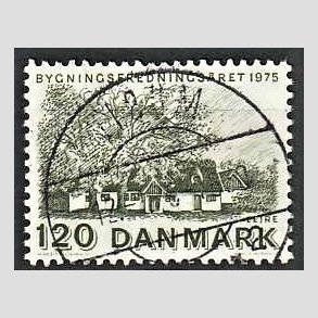 FRIM�RKER DANMARK | 1975 - AFA 592 - Bygningsfredning - 120 �re gr�n - Pragt Stemplet Virum