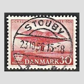 FRIM�RKER DANMARK | 1956 - AFA 366 - Ellehammer - 30 �re r�d - Pragt Stemplet Stouby