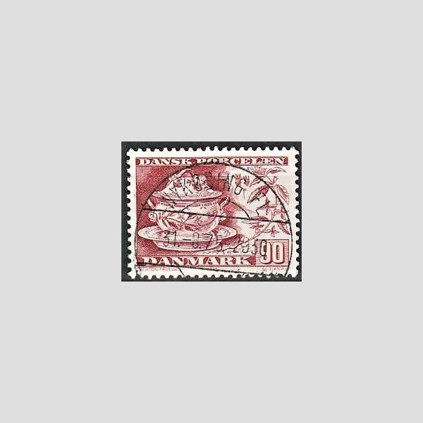 FRIMRKER DANMARK | 1975 - AFA 589 - Dansk porceln - 90 re rd - Pragt Stemplet Nykbing Fl