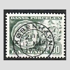 FRIM�RKER DANMARK | 1975 - AFA 588 - Dansk porcel�n - 50 �re gr�n - Pragt Stemplet 