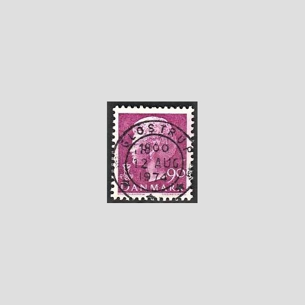 FRIMRKER DANMARK | 1974 - AFA 562 - Dronning Margrethe - 90 re violet - Pragt Stemplet Glostrup