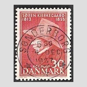 FRIMRKER DANMARK | 1955 - AFA 365 - Sren Kierkeghaard - 30 re rd - Pragt Stemplet Snderborg