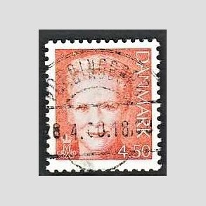 FRIMRKER DANMARK | 2000 - AFA 1244 - Dronning Margrethe - 4,50 Kr. orange - Lux Stemplet Vordingborg