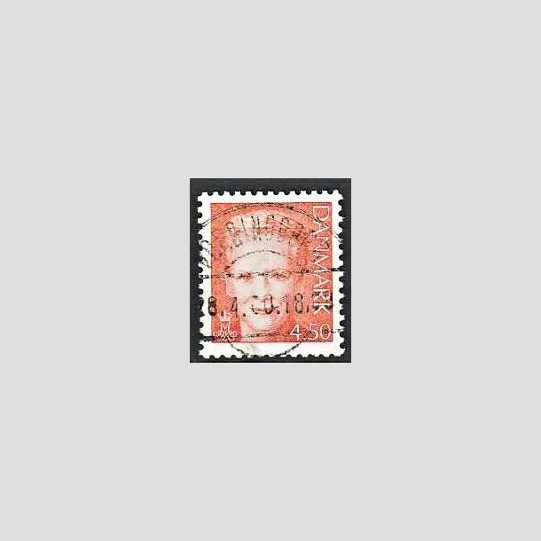 FRIMRKER DANMARK | 2000 - AFA 1244 - Dronning Margrethe - 4,50 Kr. orange - Lux Stemplet Vordingborg