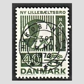 FRIM�RKER DANMARK | 1972 - AFA 534 - Trafiktekniske anl�g - 40 �re gr�n - Pragt Stemplet