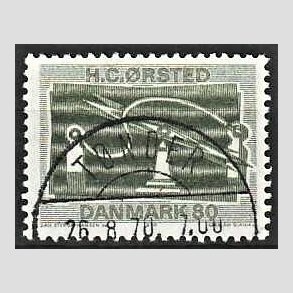 FRIM�RKER DANMARK | 1970 - AFA 500 - Electromagnetisme 150 �r - 80 �re gr�n - Pragt Stemplet T�nder
