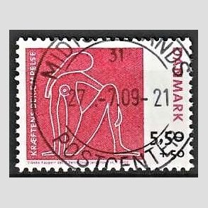 FRIMRKER DANMARK | 2008 - AFA 1529 - Krftens Bekmpelse - 5,50 + 0,50 Kr. flerfarvet - Lux Stemplet