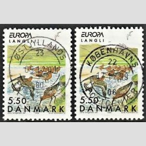 FRIM�RKER DANMARK | 1999 - AFA 1210 - Naturreservater - 2 x 5,50 Kr. Langli - Pragt Stemplet