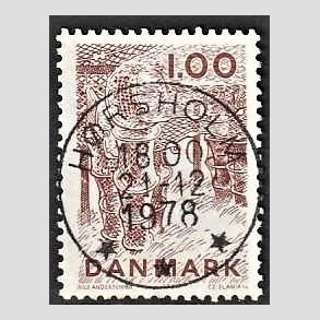 FRIM�RKER DANMARK | 1978 - AFA 665 - Dansk fiskeri - 1,00 Kr. r�dbrun - Pragt Stemplet H�rsholm