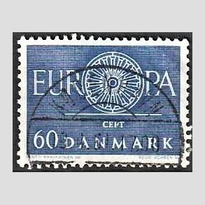 FRIM�RKER DANMARK | 1960 - AFA 389 - CEPT EU Post & Tele - 60 �re bl� - Lux Stemplet 
