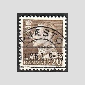 FRIMRKER DANMARK | 1961-62 - AFA 393 - Fr. IX 20 re brun - Pragt Stemplet Prst