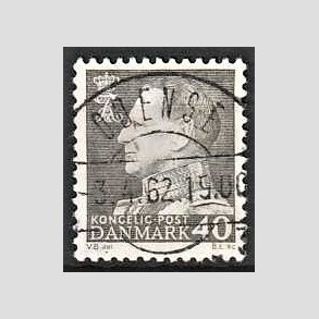 FRIMRKER DANMARK | 1961-62 - AFA 396 - Fr. IX 40 re gr - Pragt Stemplet Odense