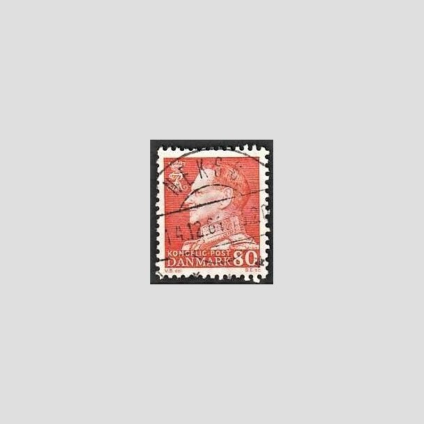 FRIMRKER DANMARK | 1961-62 - AFA 400 - Fr. IX 80 re orangegul - Lux Stemplet Neks