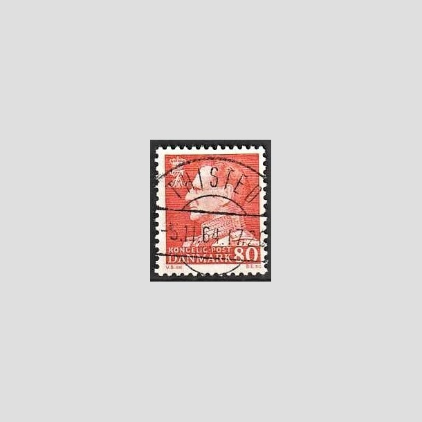 FRIMRKER DANMARK | 1961-62 - AFA 400 - Fr. IX 80 re orangegul - Lux Stemplet Thisted