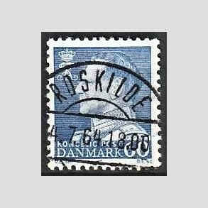FRIMRKER DANMARK | 1961-62 - AFA 398 - Fr. IX 60 re bl - Pragt Stemplet Roskilde