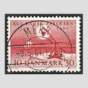 FRIM�RKER DANMARK | 1960 - AFA 386 - Fyr & Vagerv�snet 400 �r - 30 �re r�d - Pragt Stemplet Mern