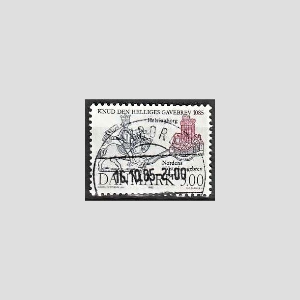 FRIMRKER DANMARK | 1985 - AFA 835 - Domkirken i Lund - 3,00 Kr. mrkbl/lilla - Pragt Stemplet Nyborg