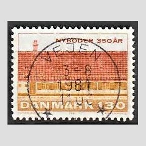 FRIM�RKER DANMARK | 1981 - AFA 725 - Nyboder 350 �r - 1,30 Kr. flerfarvet - Pragt Stemplet Vejen
