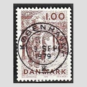 FRIM�RKER DANMARK | 1978 - AFA 665 - Dansk fiskeri - 1,00 Kr. r�dbrun - Pragt Stemplet 