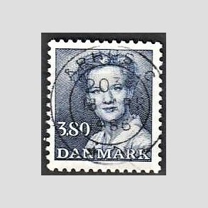 FRIMRKER DANMARK | 1985 - AFA 822 - Dronning Margrethe - 3,80 Kr. bl - Pragt Stemplet