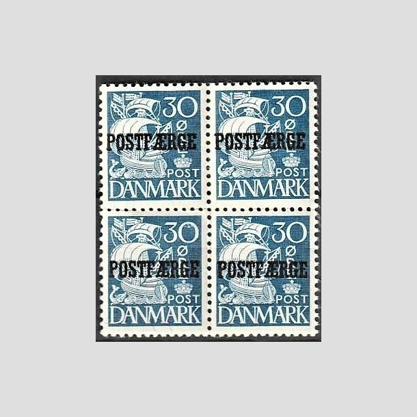 FRIMRKER DANMARK | 1940 - AFA 24 Type II - 30 re bl POSTFRGE i 4-blok - Postfrisk