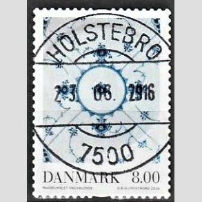 FRIM�RKER DANMARK | 2016 - AFA 1874 - Dansk porcel�n - 8,00 Kr. Muselmalet - Pragt Stemplet Holstebro