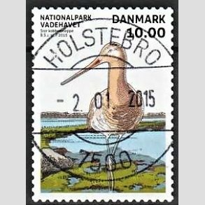 FRIM�RKER DANMARK | 2015 - AFA 1807 - Nationalpark Vadehavet - 10,00 Kr. kobbersneppe - Pragt Stemplet Holstebro